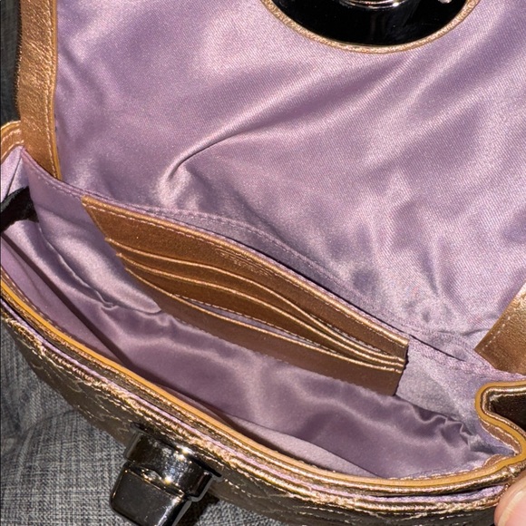 Coach Bag Madison Gold Metallic Small Signature Shoulder Bag - Picture 13 of 17